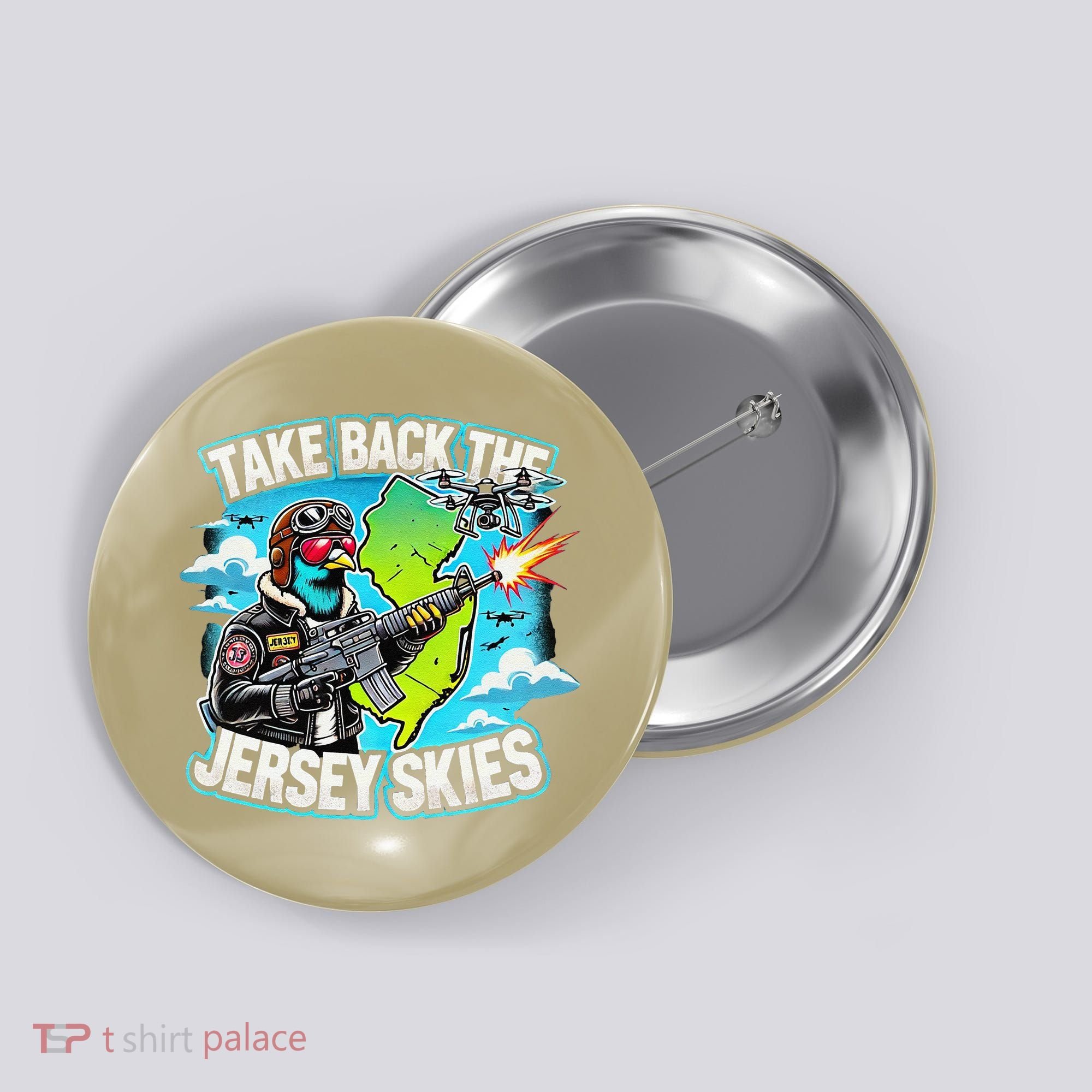 Take Back The Skies New Jersey Mystery Drones Button