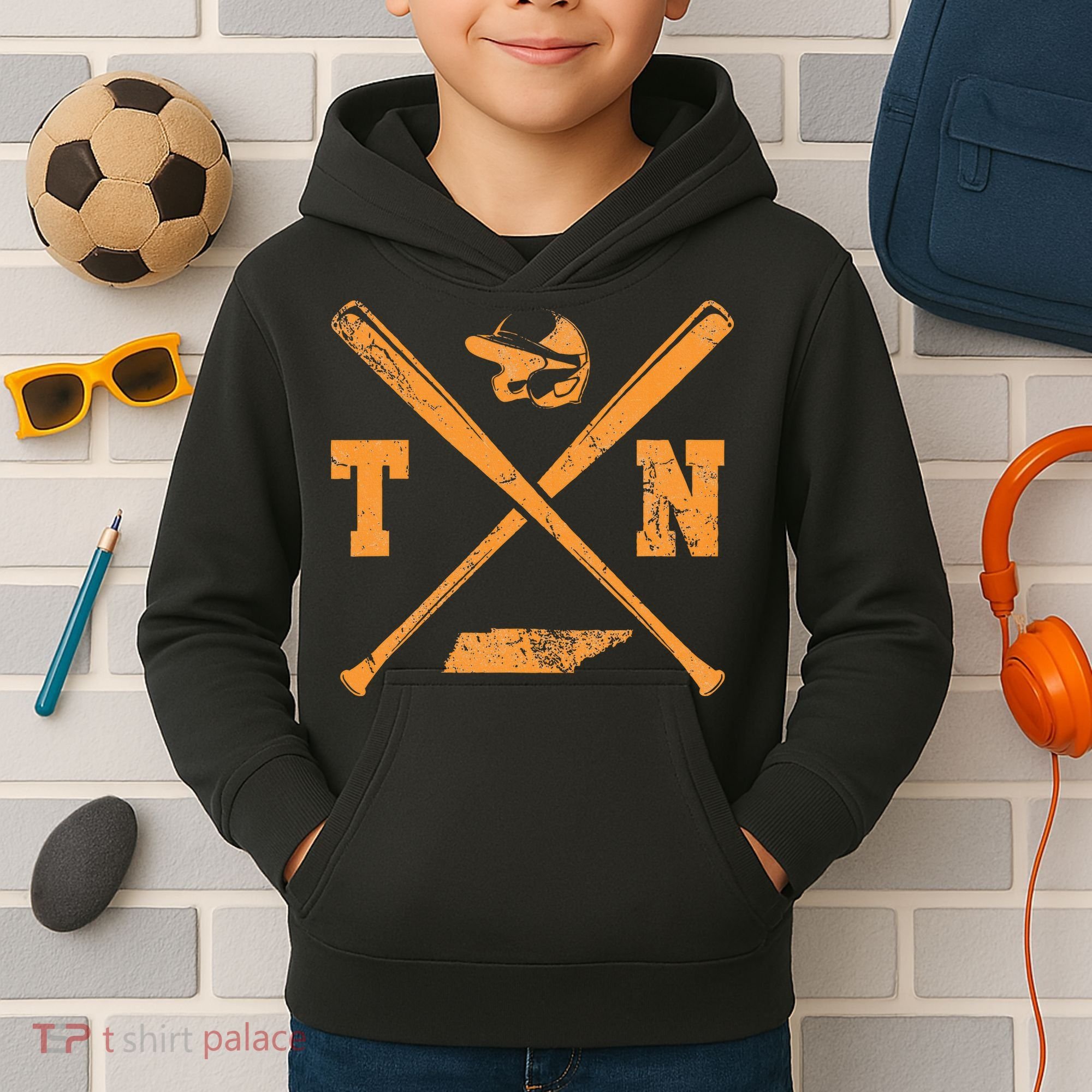 Tn Baseball Team Tennessee Player Kids Hoodie
