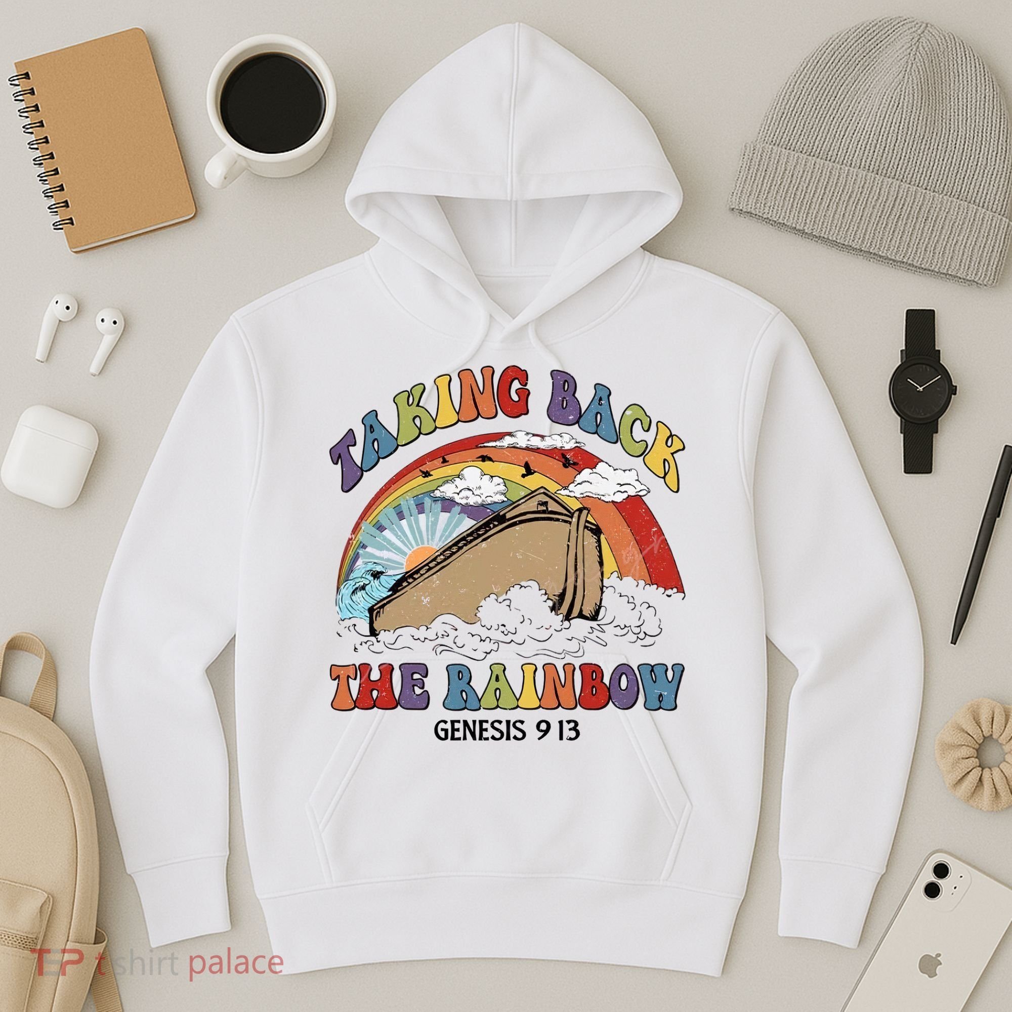 Taking Back The Rainbow Christian Jesus Rainbow Ship Hoodie