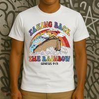 Taking Back The Rainbow Christian Jesus Rainbow Ship T-Shirt thumb 3