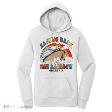 Taking Back The Rainbow Christian Jesus Rainbow Ship Women's Hoodie