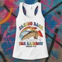 Taking Back The Rainbow Christian Jesus Rainbow Ship Women's Tank Top thumb 3