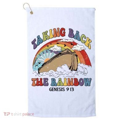 Taking Back The Rainbow Christian Jesus Rainbow Ship Golf Towel