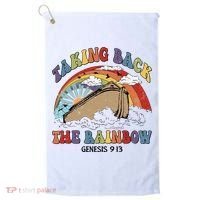 Taking Back The Rainbow Christian Jesus Rainbow Ship Golf Towel thumb 0