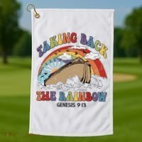 Taking Back The Rainbow Christian Jesus Rainbow Ship Golf Towel thumb 1