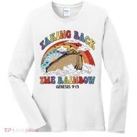 Taking Back The Rainbow Christian Jesus Rainbow Ship Women's Long Sleeve Shirt thumb 0