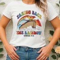 Taking Back The Rainbow Christian Jesus Rainbow Ship Women's T-Shirt thumb 2