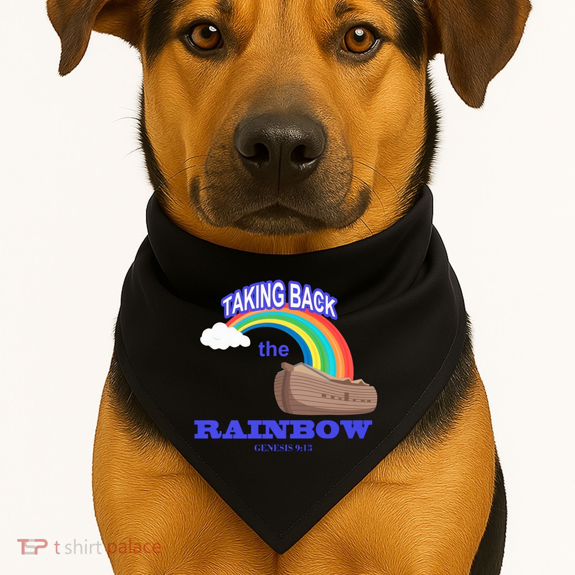 Taking Back The Rainbow Christian Jesus Rainbow Ship USA-Made Doggie Bandana