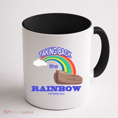 Taking Back The Rainbow Christian Jesus Rainbow Ship Coffee Mug back