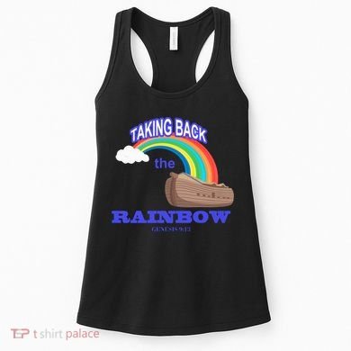 Taking Back The Rainbow Christian Jesus Rainbow Ship Women's Tank Top