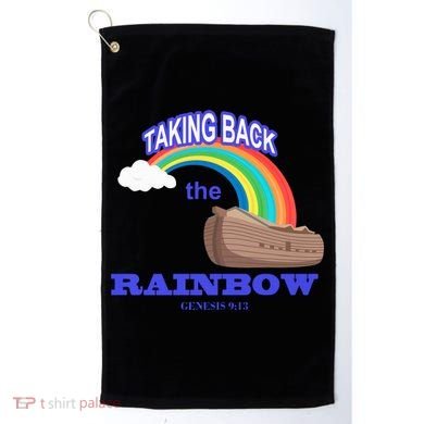 Taking Back The Rainbow Christian Jesus Rainbow Ship Golf Towel