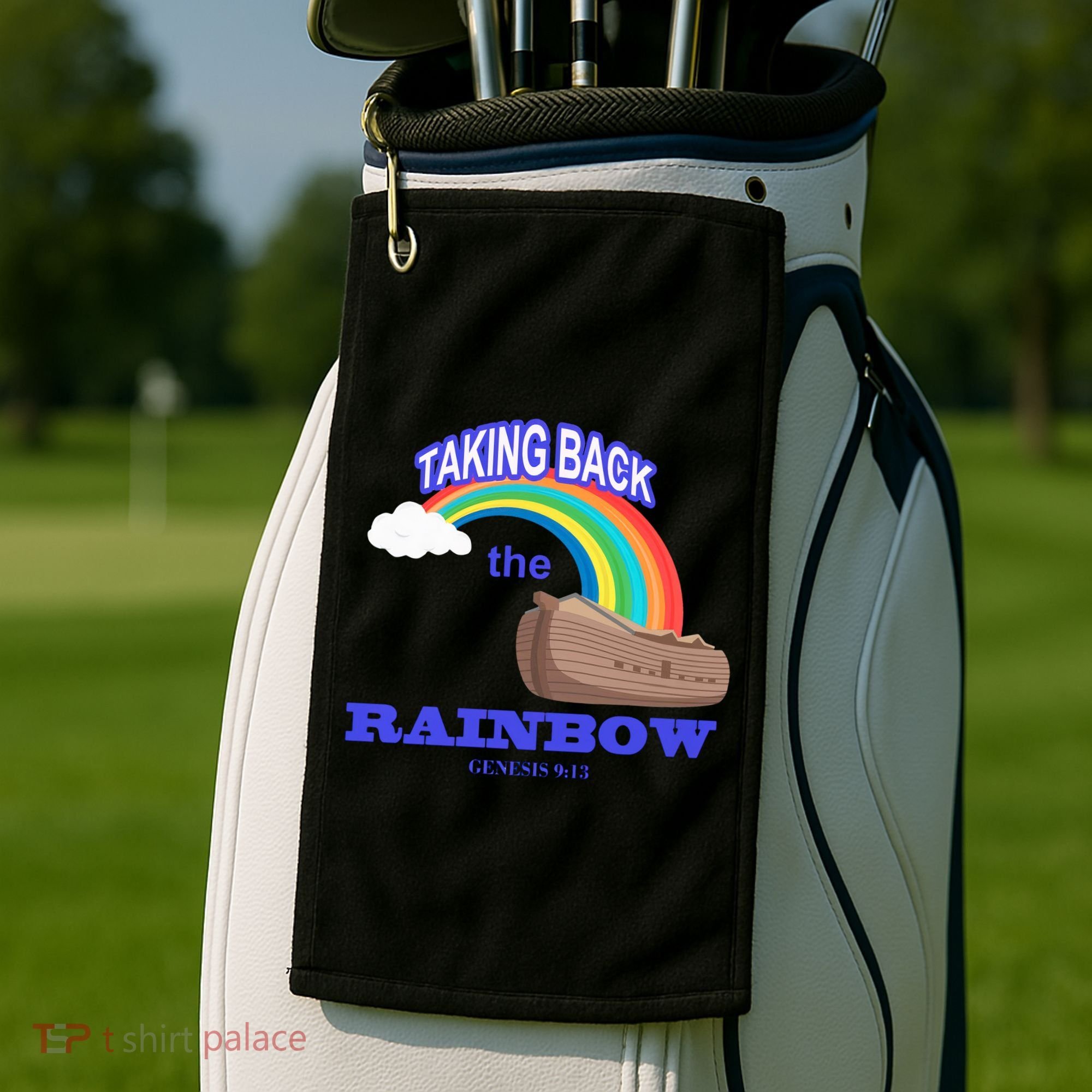 Taking Back The Rainbow Christian Jesus Rainbow Ship Golf Towel
