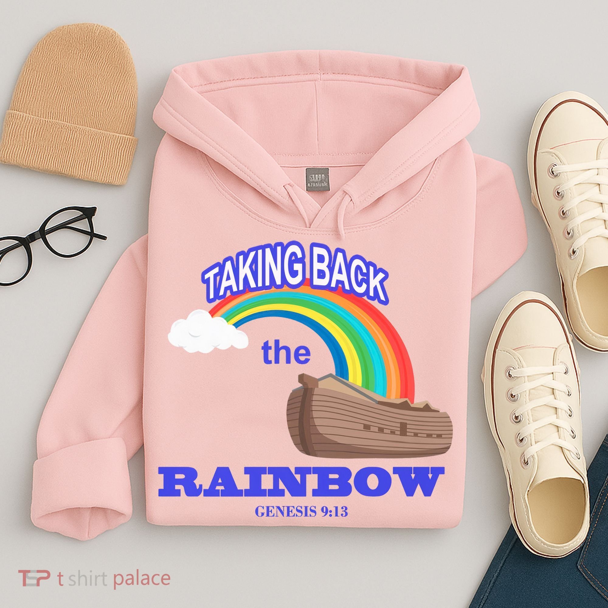 Taking Back The Rainbow Christian Jesus Rainbow Ship Hoodie