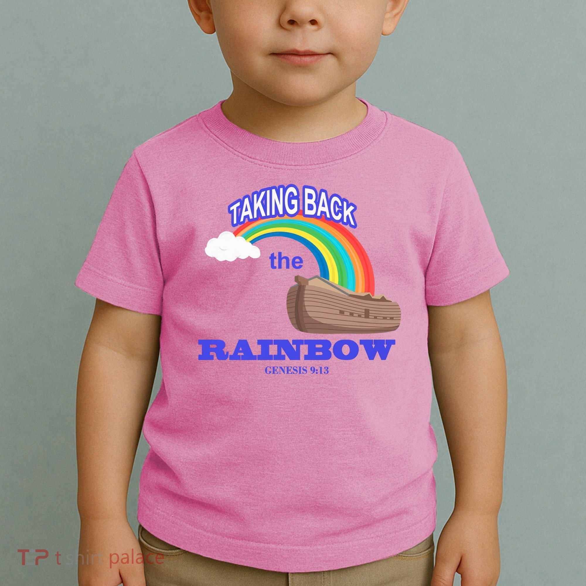 Taking Back The Rainbow Christian Jesus Rainbow Ship Toddler T-Shirt