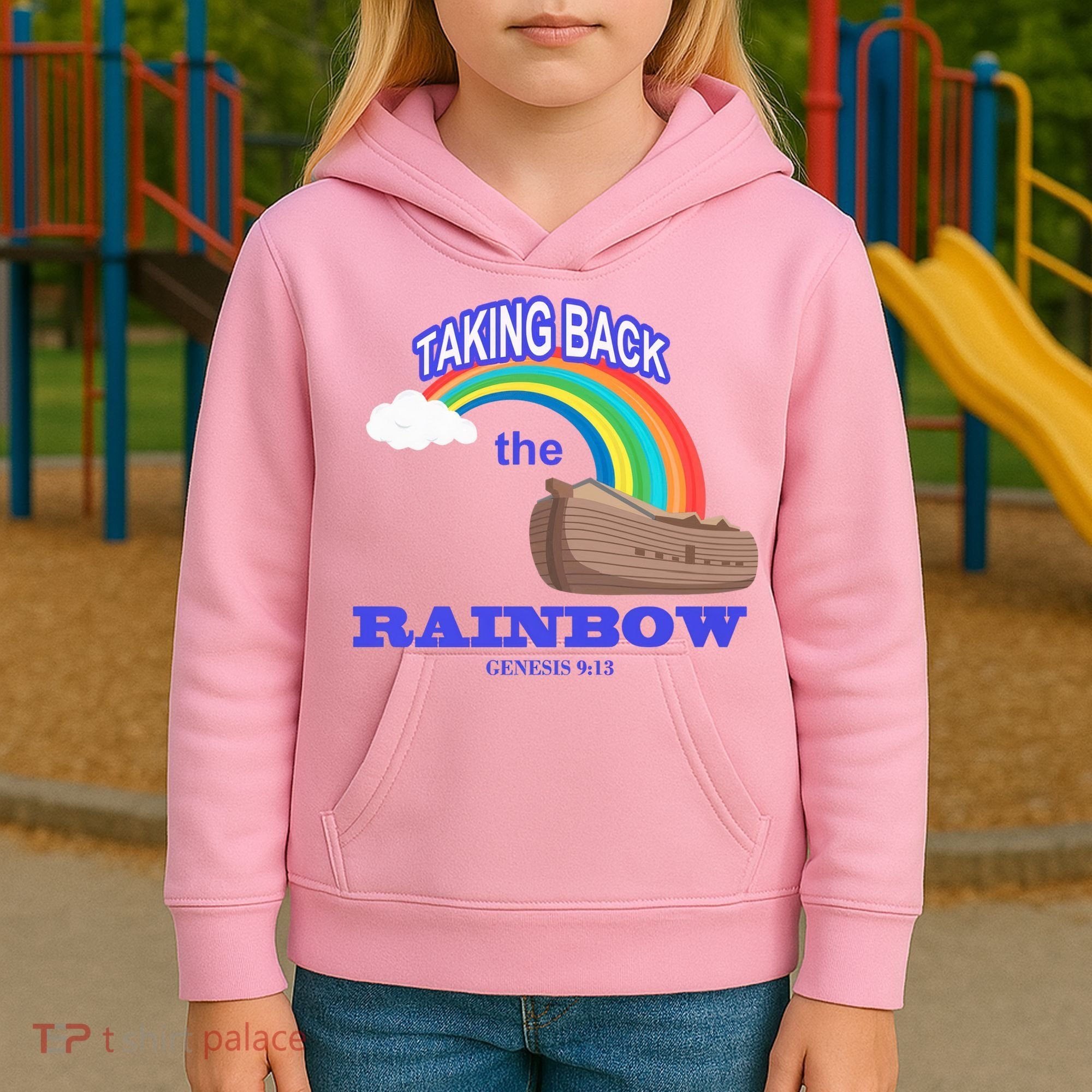 Taking Back The Rainbow Christian Jesus Rainbow Ship Kids Hoodie