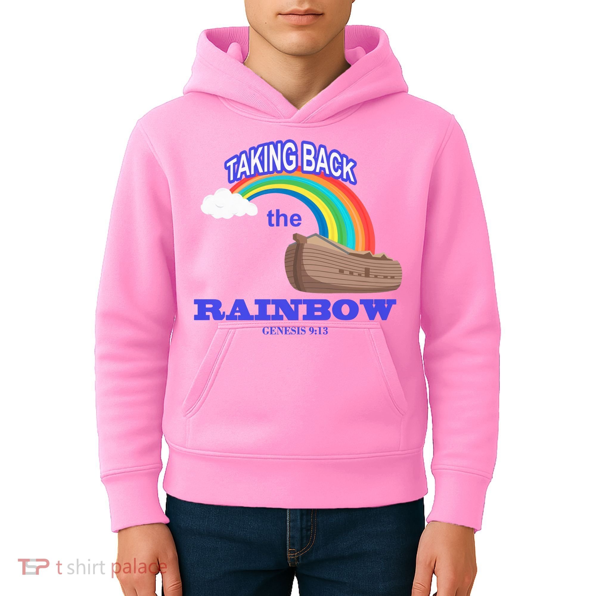 Taking Back The Rainbow Christian Jesus Rainbow Ship Kids Hoodie
