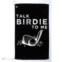 Talk Birdie To Me Funny Golf Player Pun Golfer Golf Towel thumb 0