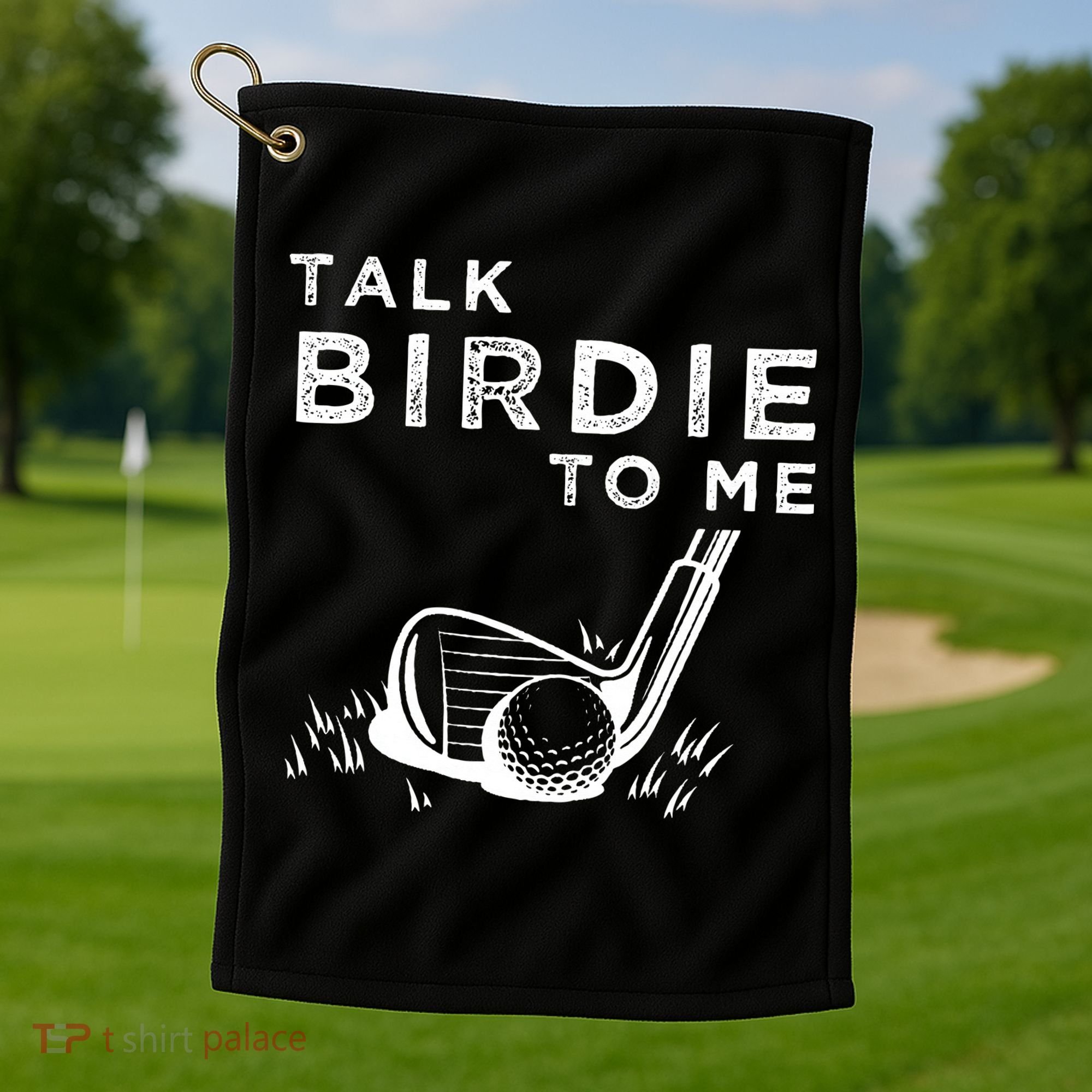 Talk Birdie To Me Funny Golf Player Pun Golfer Golf Towel