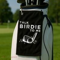 Talk Birdie To Me Funny Golf Player Pun Golfer Golf Towel thumb 2