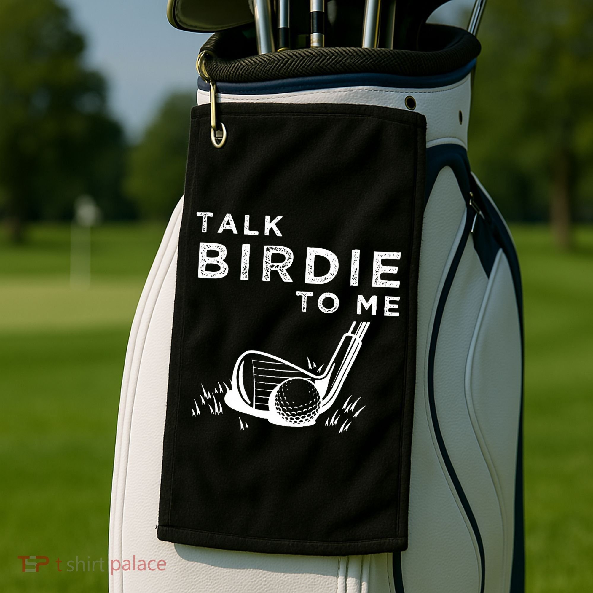 Talk Birdie To Me Funny Golf Player Pun Golfer Golf Towel