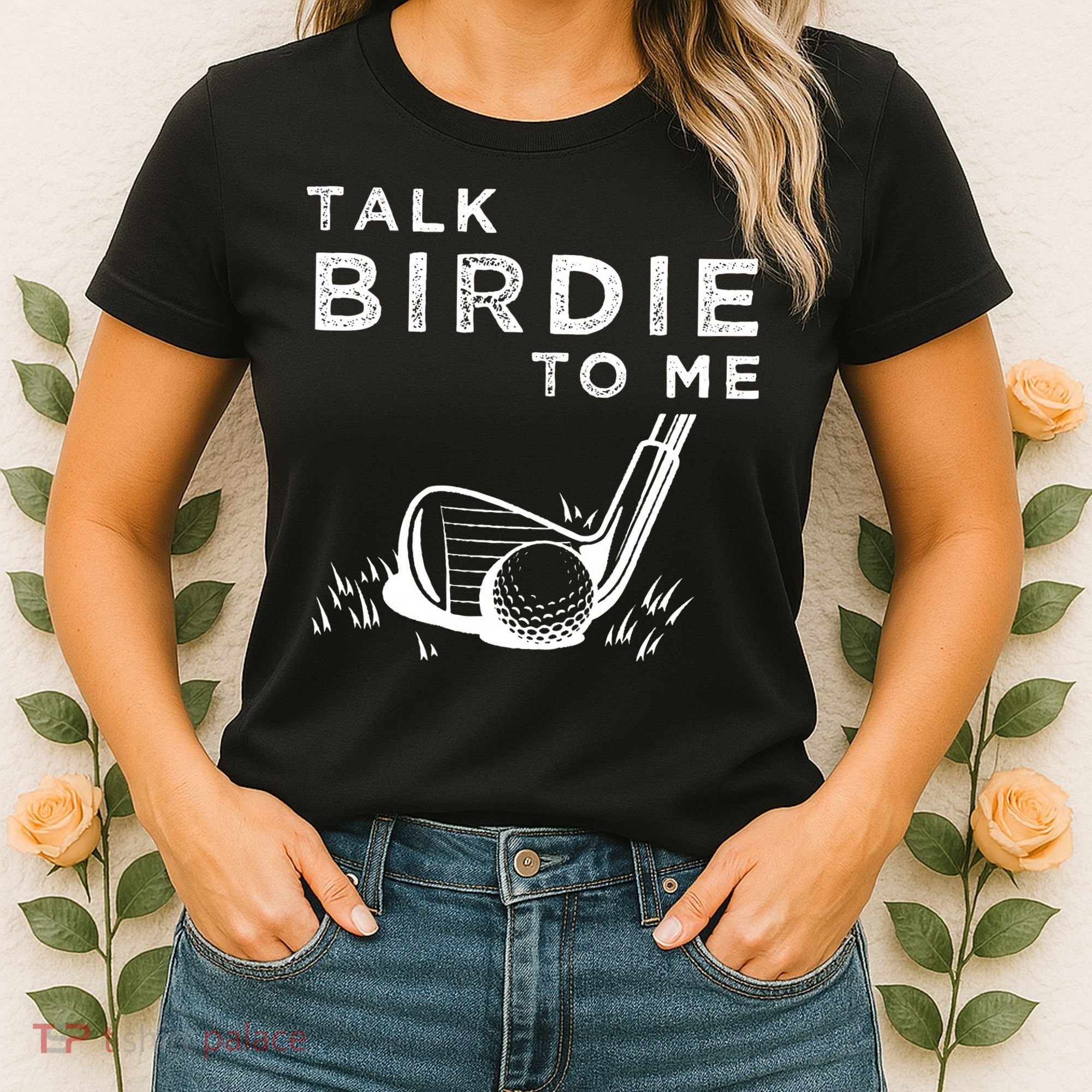 Talk Birdie To Me Funny Golf Player Pun Golfer Women's T-Shirt