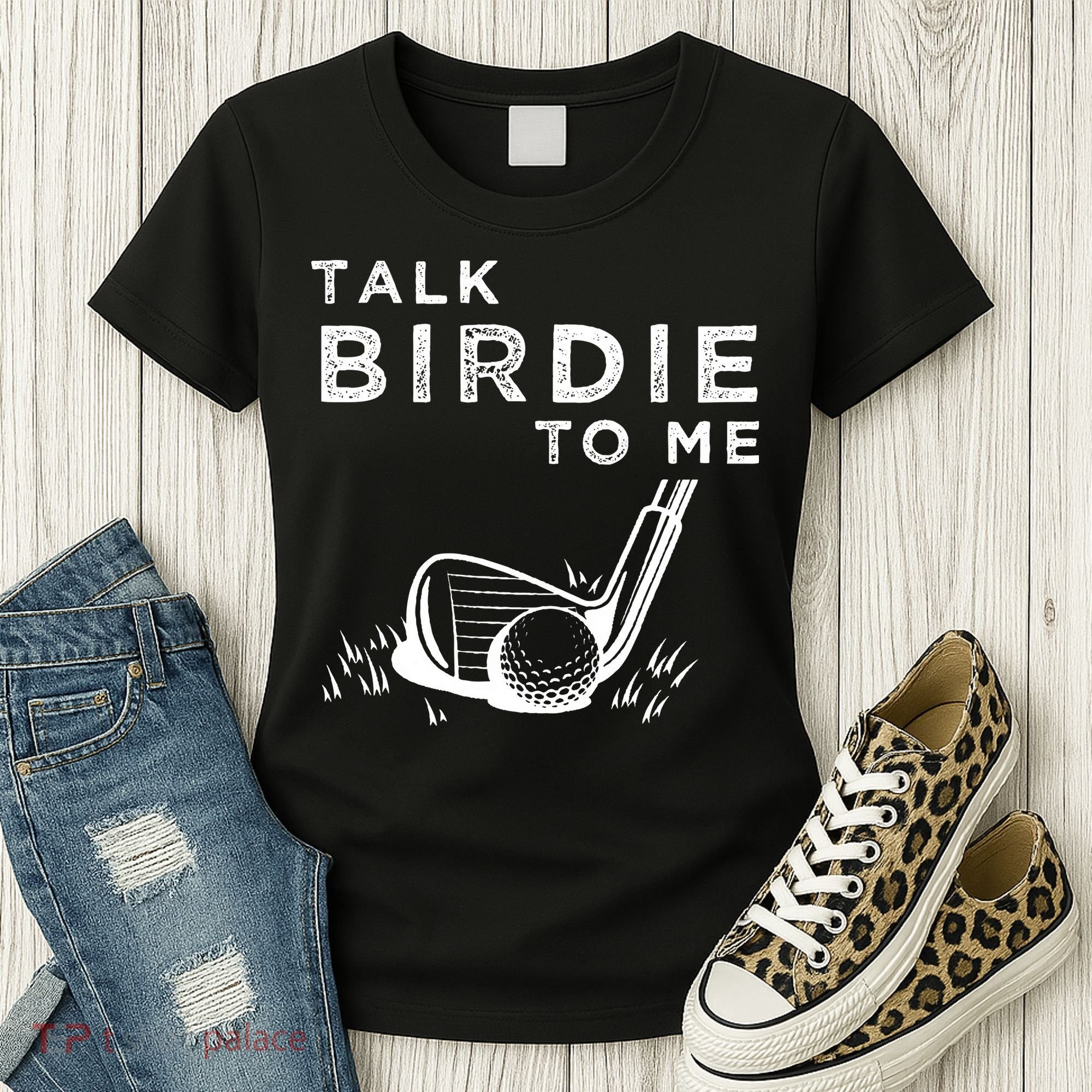 Talk Birdie To Me Funny Golf Player Pun Golfer Women's T-Shirt