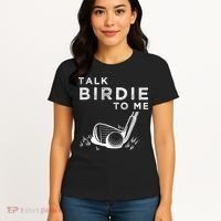 Talk Birdie To Me Funny Golf Player Pun Golfer Women's T-Shirt thumb 4