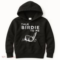 Talk Birdie To Me Funny Golf Player Pun Golfer Kids Hoodie thumb 0