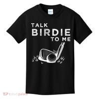Talk Birdie To Me Funny Golf Player Pun Golfer Kids T-Shirt thumb 0