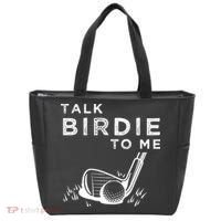 Talk Birdie To Me Funny Golf Player Pun Golfer Tote Bag thumb 0