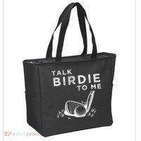 Talk Birdie To Me Funny Golf Player Pun Golfer Tote Bag thumb 2
