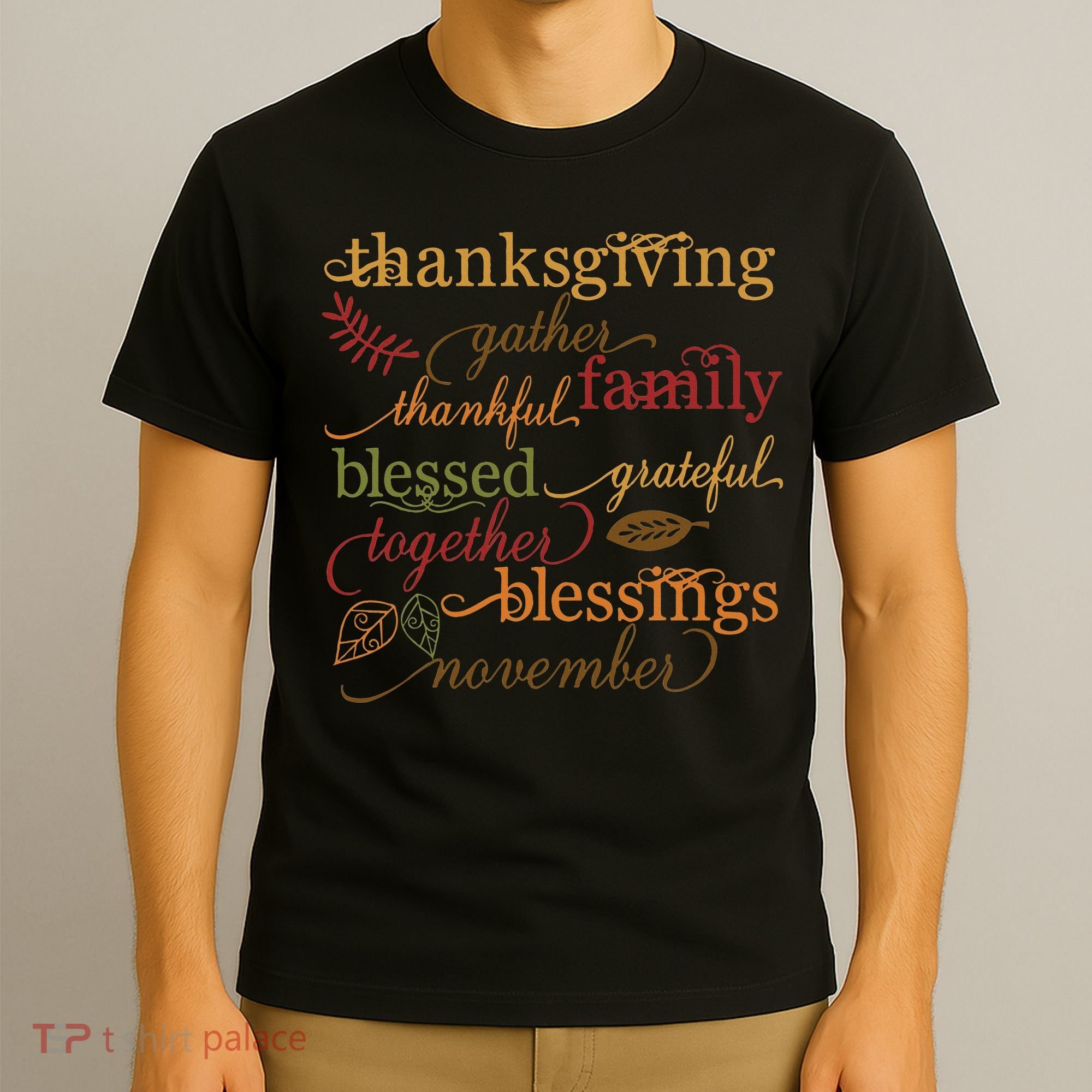 Thankful Blessings Thanksgiving Family T-Shirt
