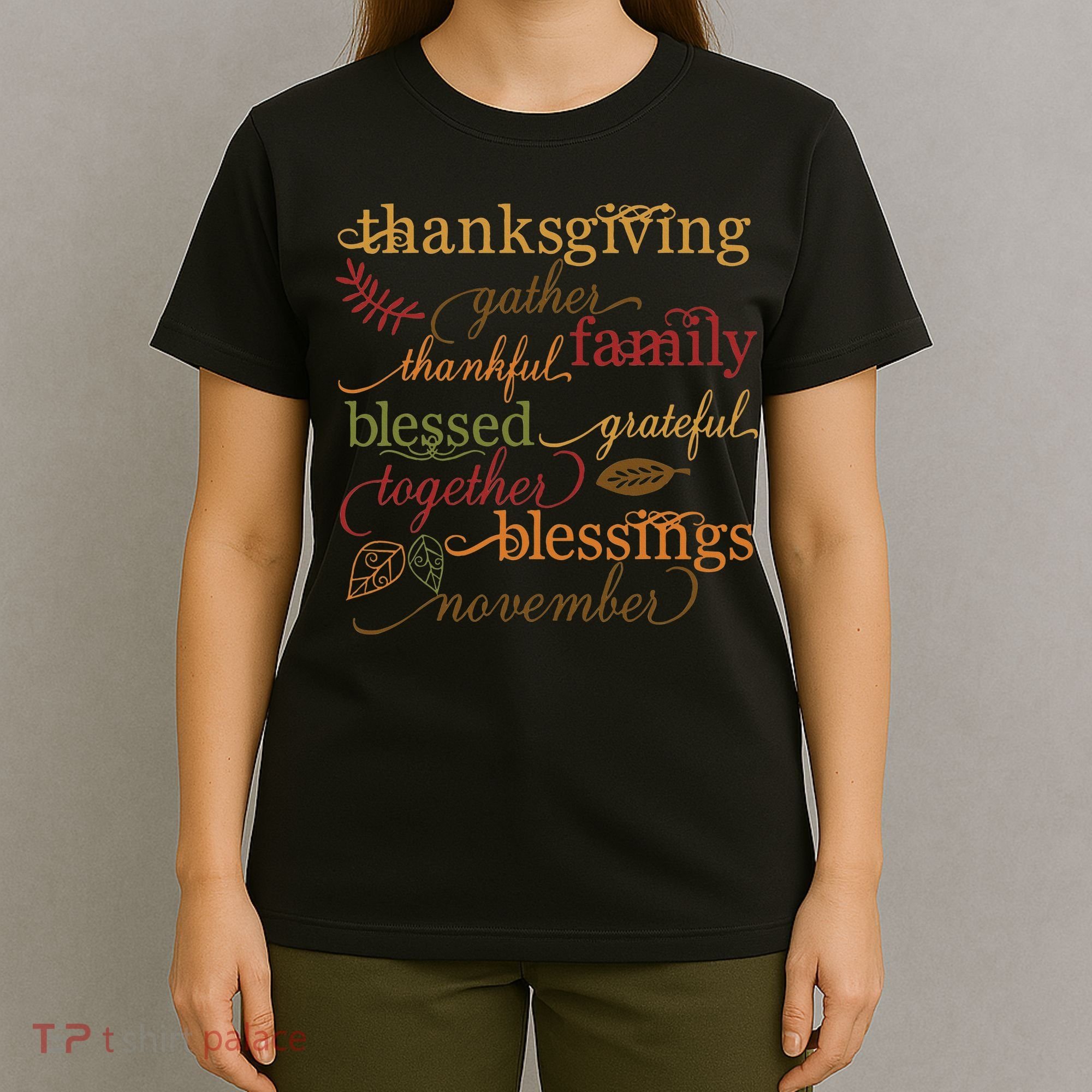 Thankful Blessings Thanksgiving Family T-Shirt