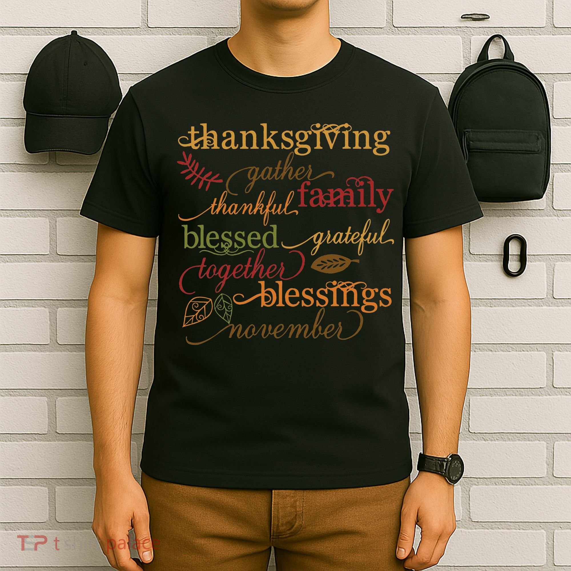 Thankful Blessings Thanksgiving Family T-Shirt