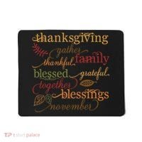 Thankful Blessings Thanksgiving Family Mousepad thumb 0