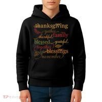 Thankful Blessings Thanksgiving Family Kids Hoodie thumb 4
