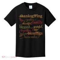 Thankful Blessings Thanksgiving Family Kids T-Shirt thumb 0