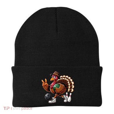 Turkey Bowling Thanksgiving Turkey Playing Bowling Turkey Beanie