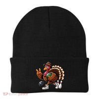 Turkey Bowling Thanksgiving Turkey Playing Bowling Turkey Beanie thumb 0
