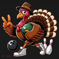 Turkey Bowling Thanksgiving Turkey Playing Bowling Turkey Coaster thumb 2