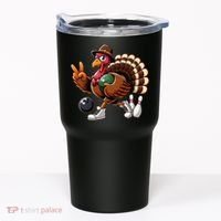 Turkey Bowling Thanksgiving Turkey Playing Bowling Turkey Tumbler thumb 0