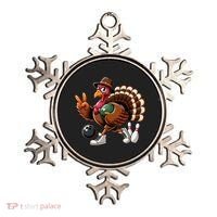 Turkey Bowling Thanksgiving Turkey Playing Bowling Turkey Ornament thumb 0