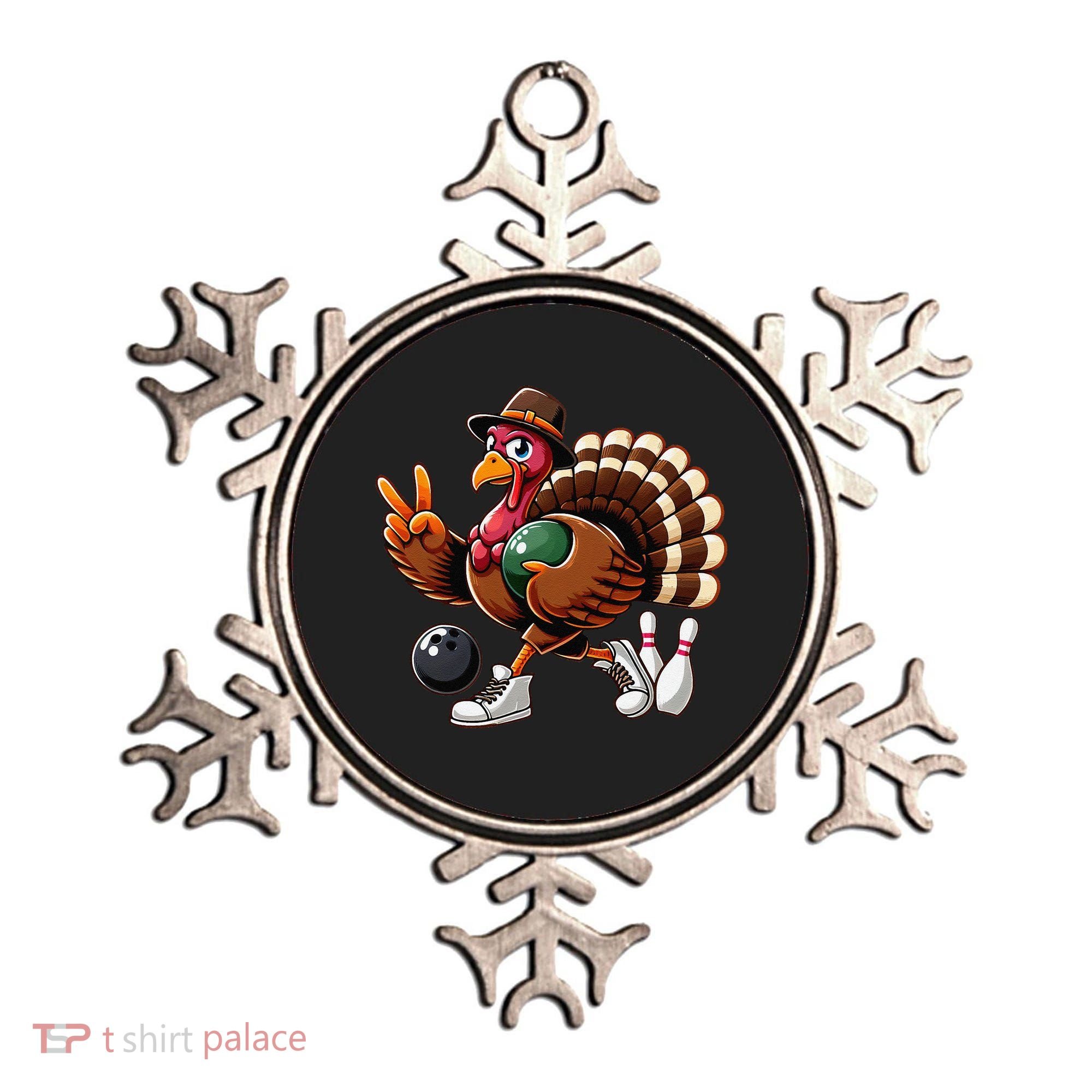 Turkey Bowling Thanksgiving Turkey Playing Bowling Turkey Ornament