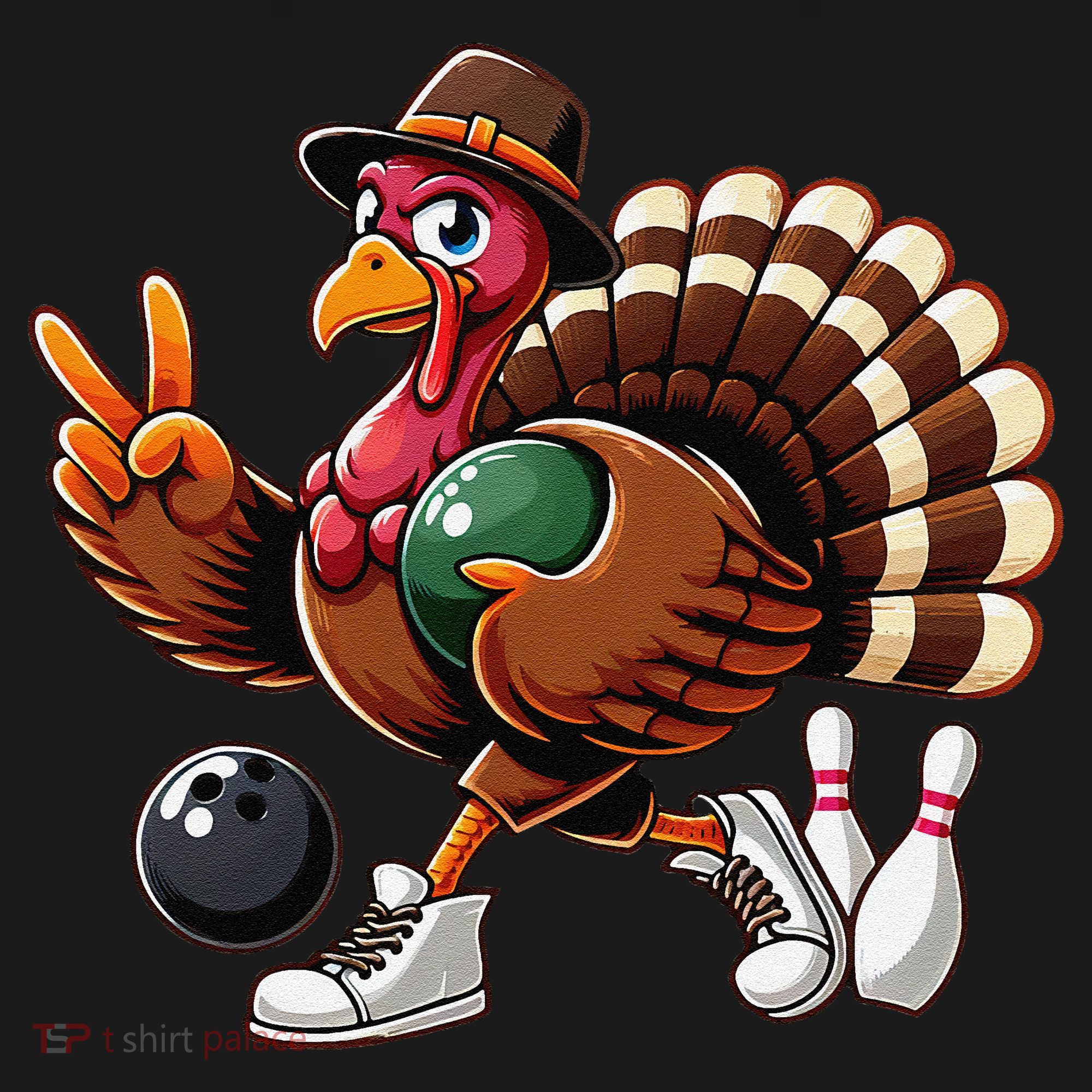 Turkey Bowling Thanksgiving Turkey Playing Bowling Turkey Baby Bodysuit