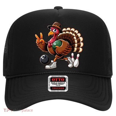 Turkey Bowling Thanksgiving Turkey Playing Bowling Turkey Hat