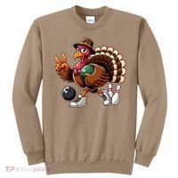 Turkey Bowling Thanksgiving Turkey Playing Bowling Turkey Sweatshirt thumb 0