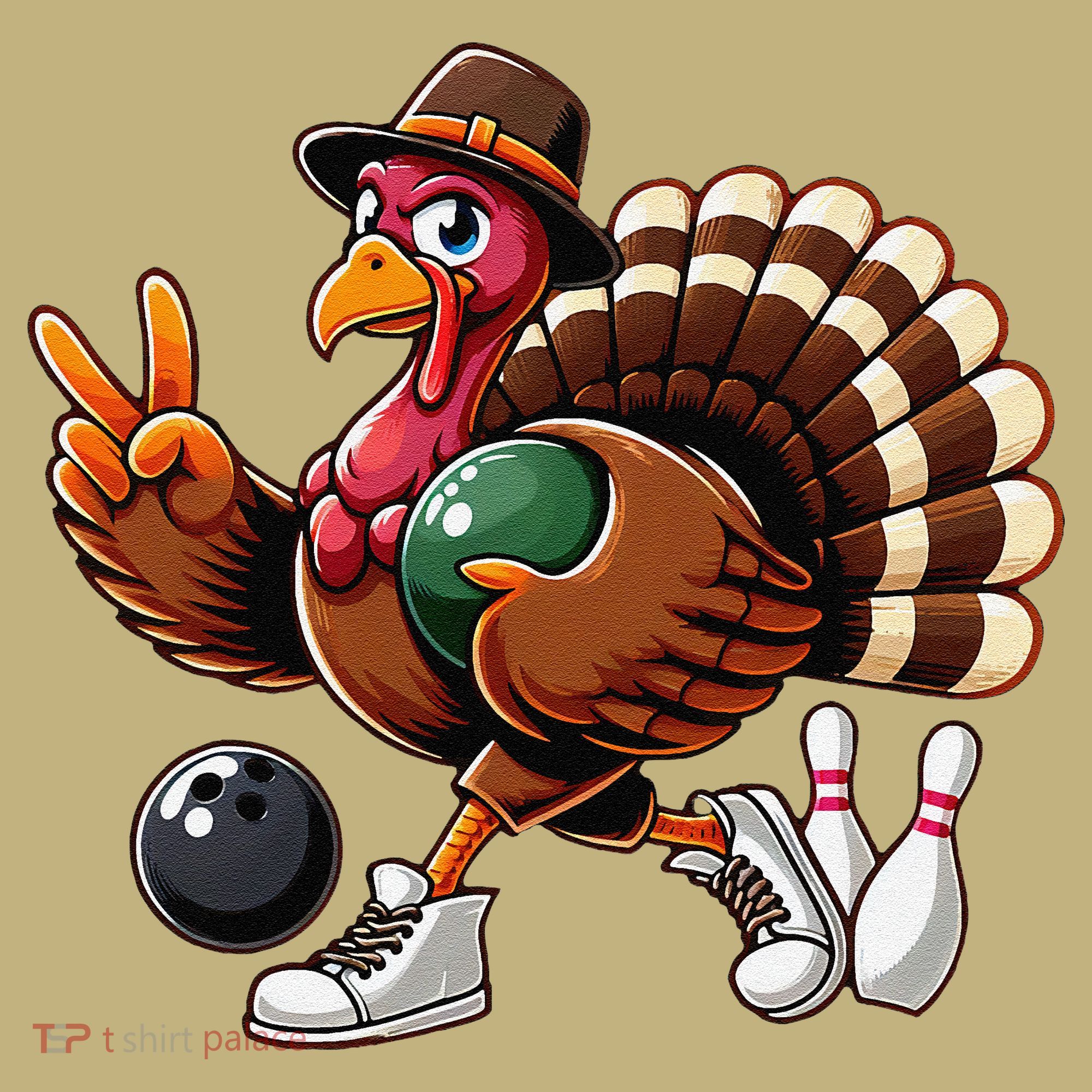 Turkey Bowling Thanksgiving Turkey Playing Bowling Turkey Mousepad