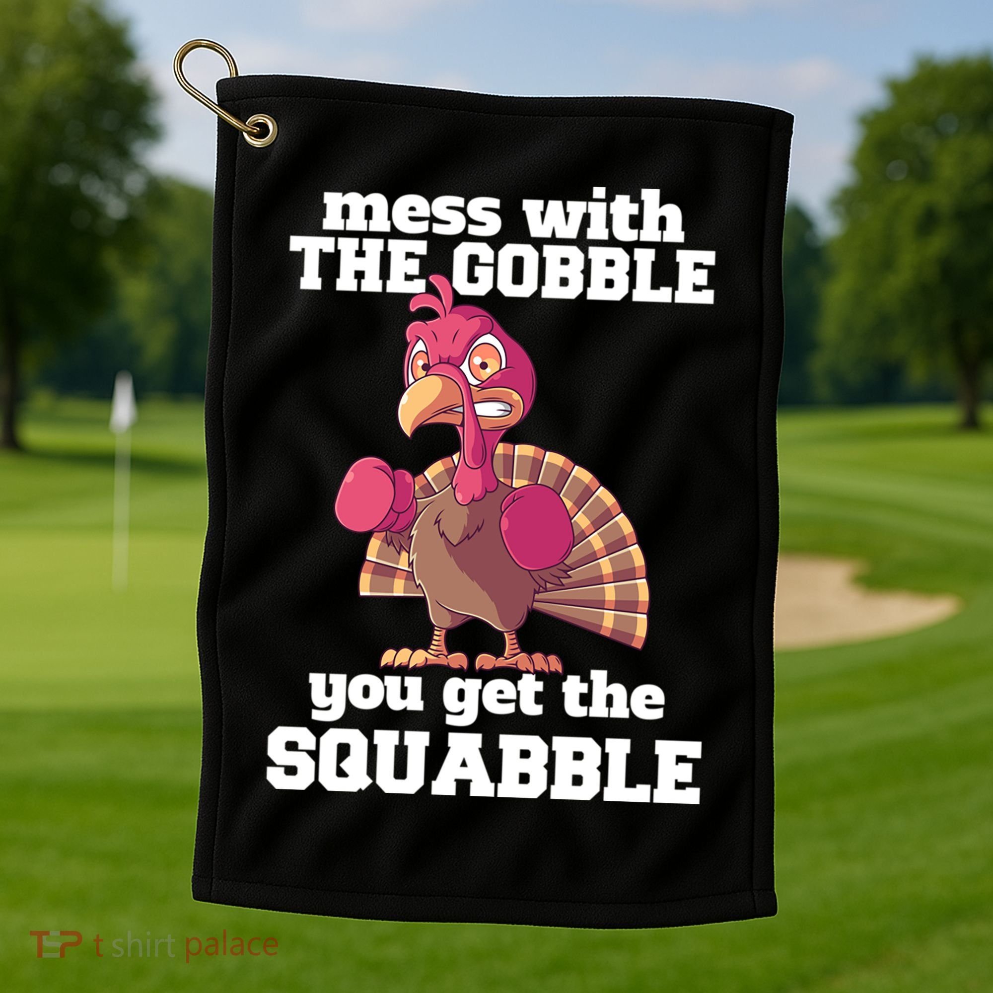 Turkey Boxing Thanksgiving Mma Kickboxing Karate Gobble Cool Gift Golf Towel