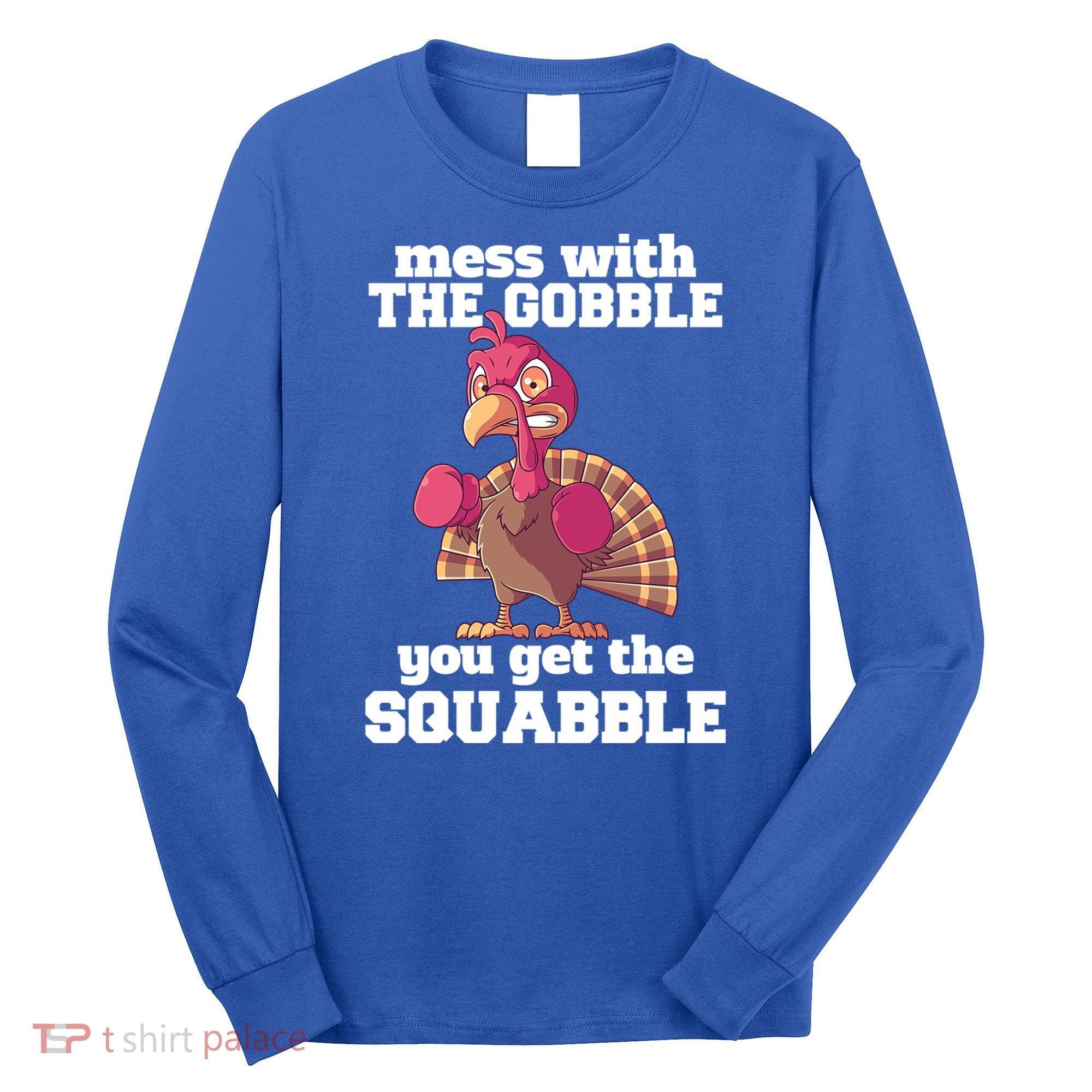 Turkey Boxing Thanksgiving Mma Kickboxing Karate Gobble Cool Gift Long Sleeve Shirt