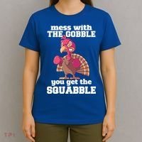 Turkey Boxing Thanksgiving Mma Kickboxing Karate Gobble Cool Gift T-Shirt thumb 4